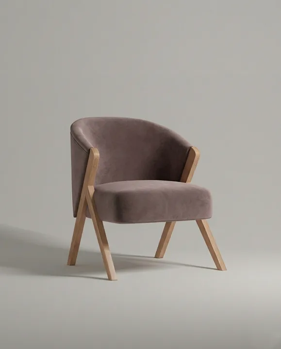 Кресло Альдо на ножках без подлокотников (коричневый велюр - Avatar 230) от Kalibroom