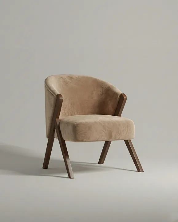 Кресло Альдо на ножках без подлокотников (коричневый велюр - Velutto 03) от Kalibroom