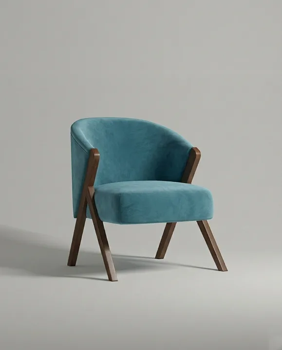 Кресло Альдо на ножках без подлокотников (бирюзовая искусственная замша - Elixir 768) от Kalibroom