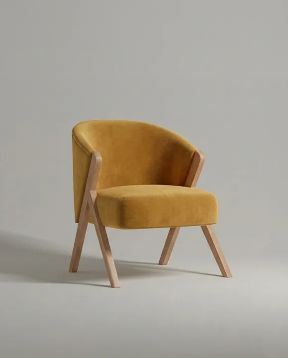 Кресло Альдо на ножках без подлокотников (велюр горчичного цвета) Кресло Альдо на ножках без подлокотников (велюр горчичного цвета - Novus 560) от Kalibroom