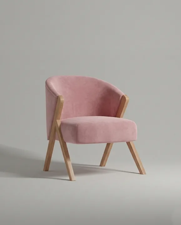 Кресло Альдо на ножках без подлокотников (розовый велюр - Novus 810) от Kalibroom