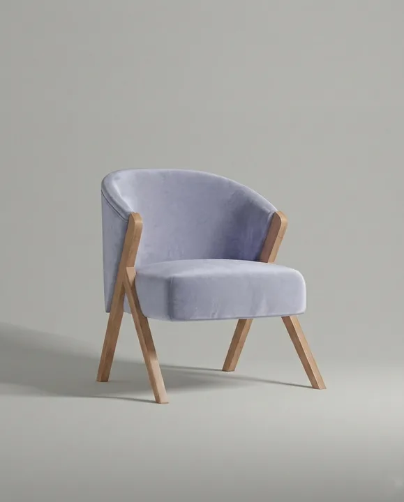 Кресло Альдо на ножках без подлокотников (серый велюр - Velutto 50) от Kalibroom