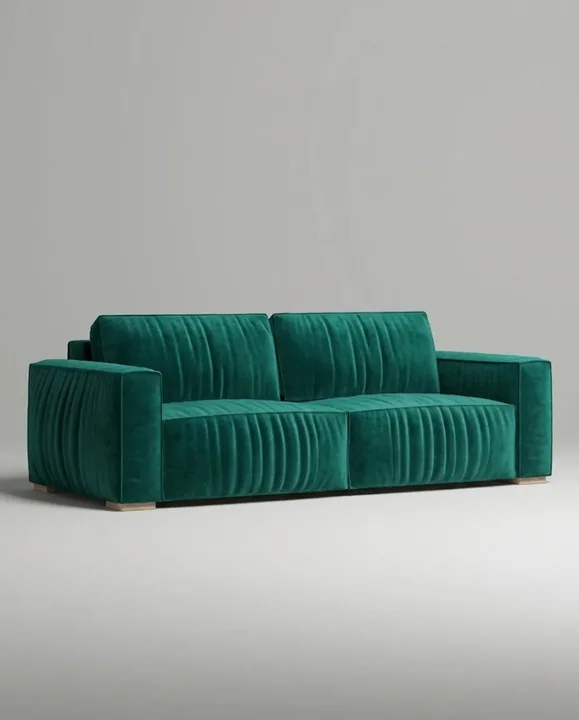 Стильный прямой диван Борген. Материал: Велюр. Цвет: Зеленый Стильный прямой диван Борген. Материал: Велюр. Цвет: Зеленый