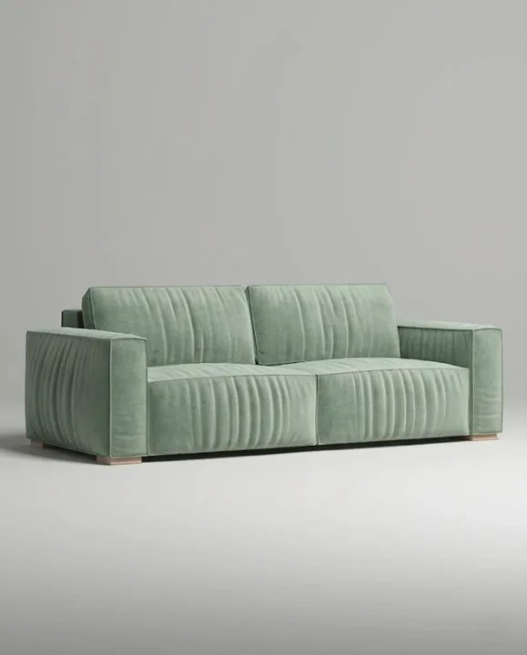 Стильный прямой диван Борген. Материал: Велюр. Цвет: Зеленый Стильный прямой диван Борген. Материал: Велюр. Цвет: Зеленый