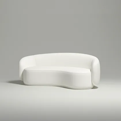 Прямой диван Мэллоу (белый велюр)