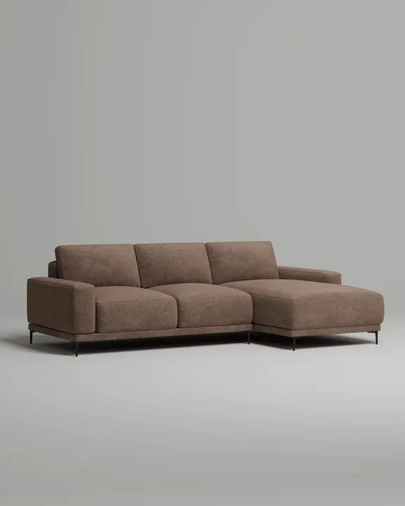 Стильный угловой диван Оснэн угловой. Материал: Велюр. Цвет: Коричневый