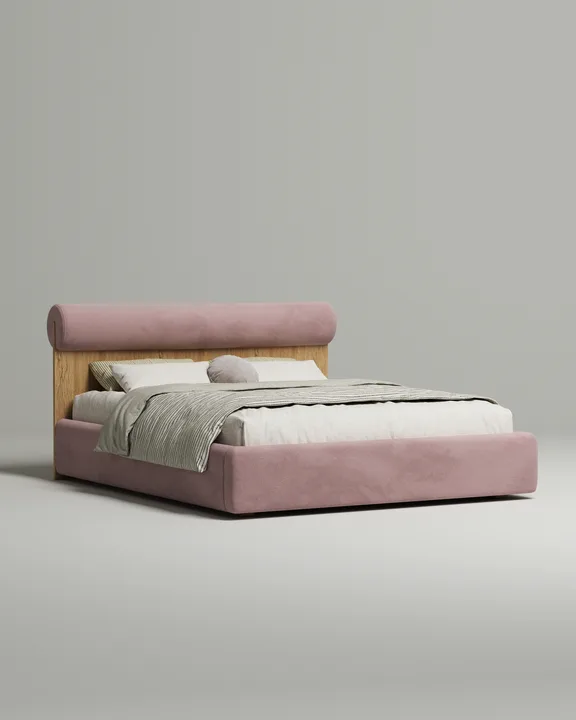 Кровать Солга под матрас 180x200 с мягким изголовьем и ящиком для хранения белья. Материал: Novus 810 (велюр) Кровать Солга под матрас 180x200 с мягким изголовьем и ящиком для хранения белья. Материал: велюр - Novus 810