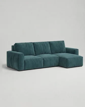 Угловой диван Борген (зеленый велюр)