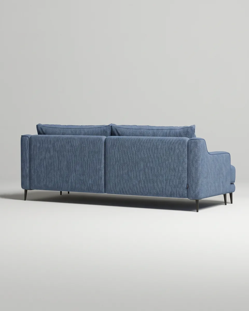Диван прямой Кода с подлокотниками и подушками. Материал: рогожка - Plya Blue