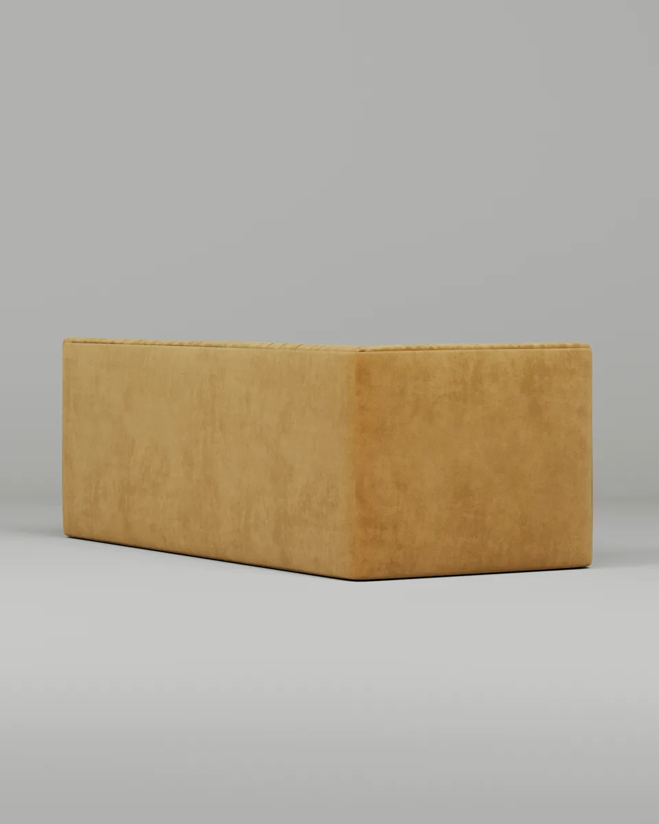 кровать Ассаи 90x200 с мягким изголовьем (велюр горчичного цвета) Кровать Ассаи с мягким изголовьем (велюр горчичного цвета)