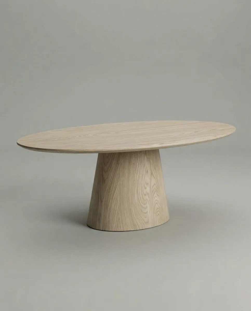 Овальный обеденный стол Окьюн [QAN] (белёный ясень, размер 160x90x75). Фото 1