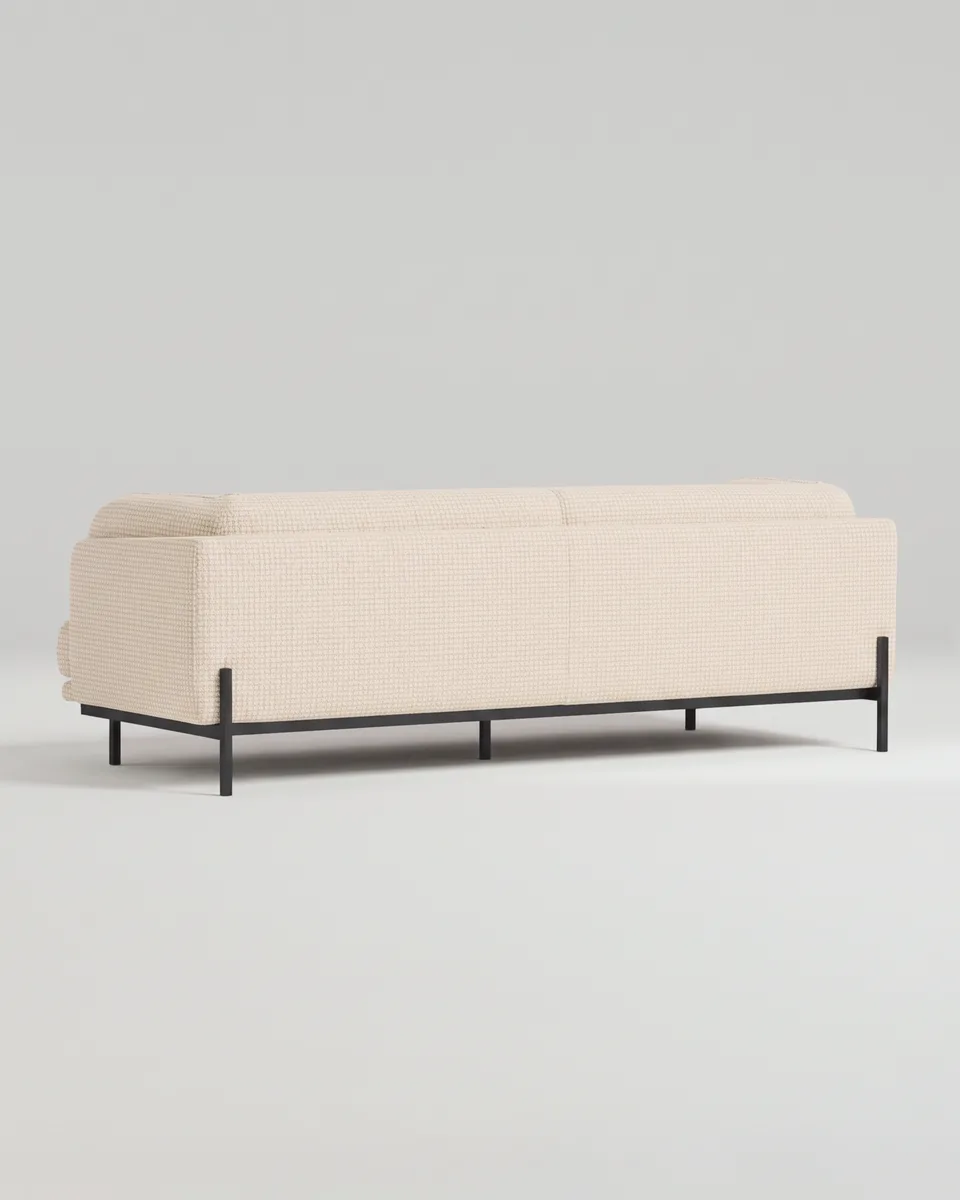 Диван прямой Кеми с подлокотниками и подушками. Материал: рогожка - CELINE beige