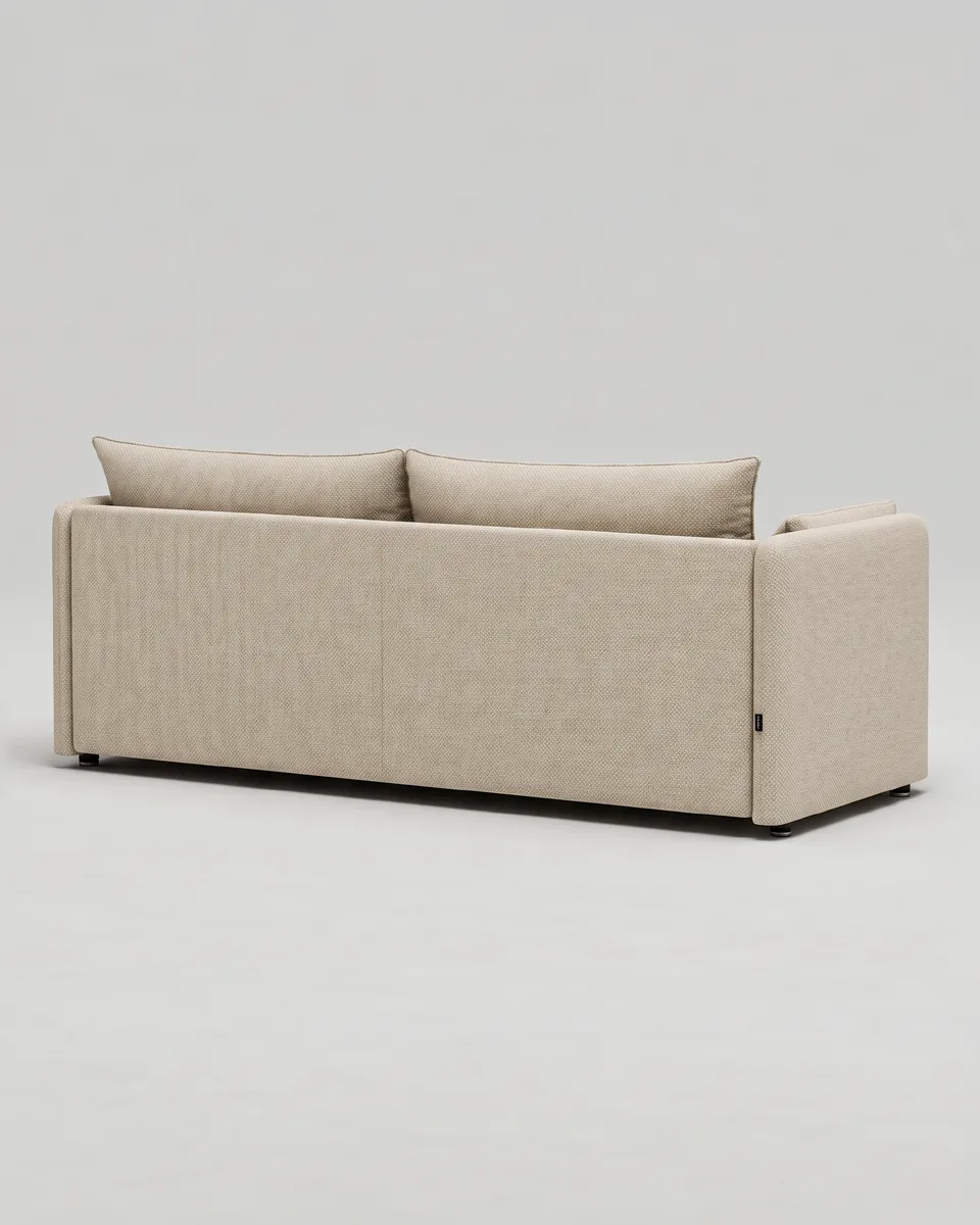 Диван прямой Квина с подлокотниками и подушками. Материал: рогожка - CELINE beige