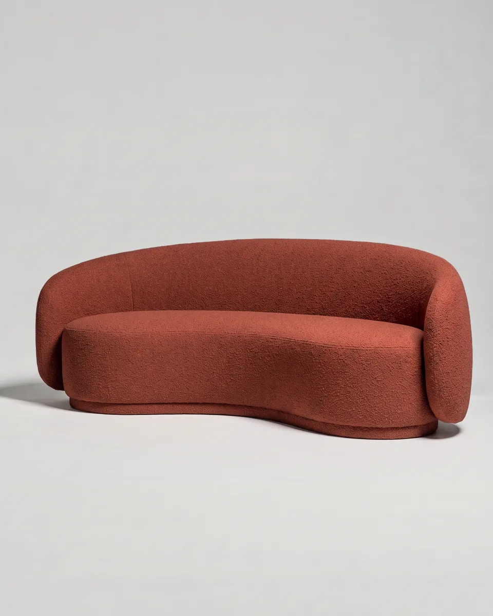 Диван прямой Мелоу с подлокотниками без подушек. Материал: букле - Lanvin 497