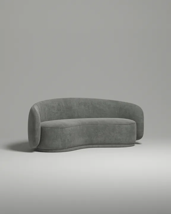 Стильный прямой диван Мэллоу. Материал: Велюр. Цвет: Серый