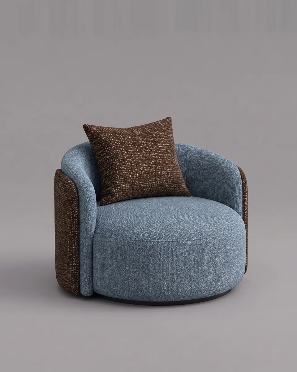 Кресло Савия без ножек с подлокотниками (коричневая рогожка - Flame 131) от Kalibroom