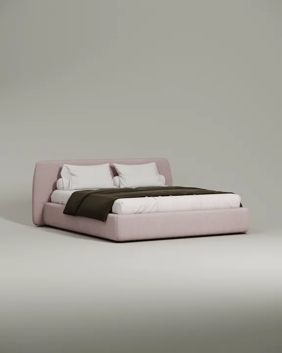 Кровать Эндре под матрас 200x200 с мягким изголовьем и ящиком для хранения белья. Материал: Velutto 66 (велюр) Кровать Эндре под матрас 200x200 с мягким изголовьем и ящиком для хранения белья. Материал: велюр - Velutto 66