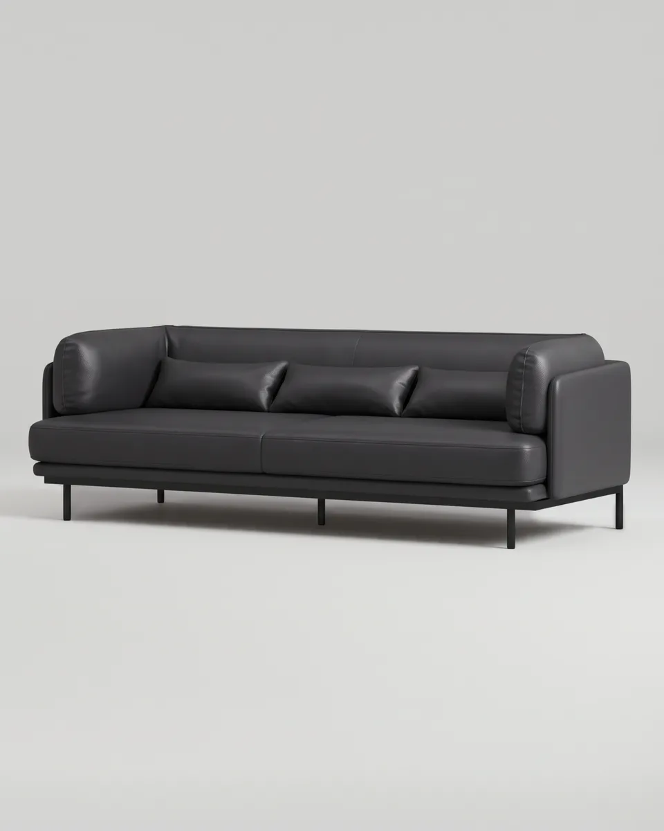 Диван прямой Кеми с подлокотниками и подушками. Материал: искусственная кожа - Oregon 16