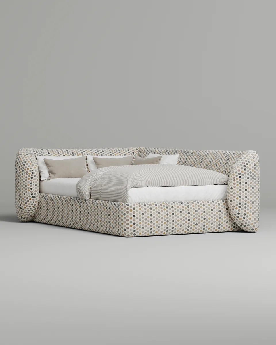 Кровать Тасия под матрас 120x200 . Материал: ONTARIO Pea aqua sea (шенилл) Кровать Тасия под матрас 120x200 . Материал: шенилл - ONTARIO Pea aqua sea