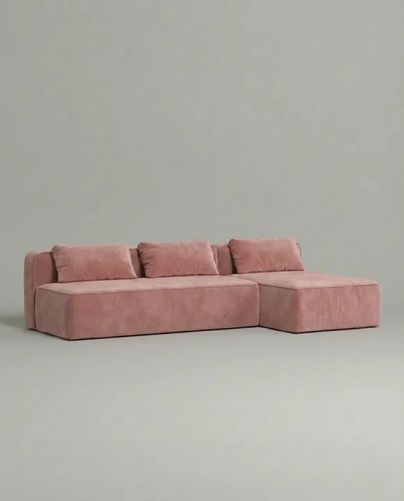 Стильный угловой диван Ламас. Материал: Велюр. Цвет: Красный